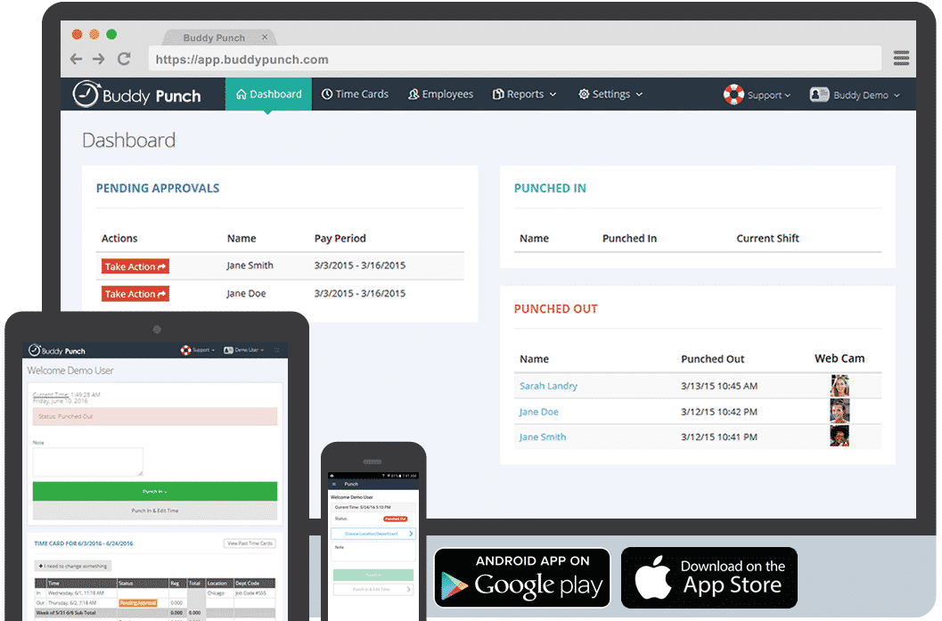 buddy punch employee time clock