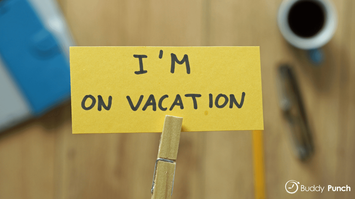 Employee left "I'm on vacation" note at their desk as they requested time off.  