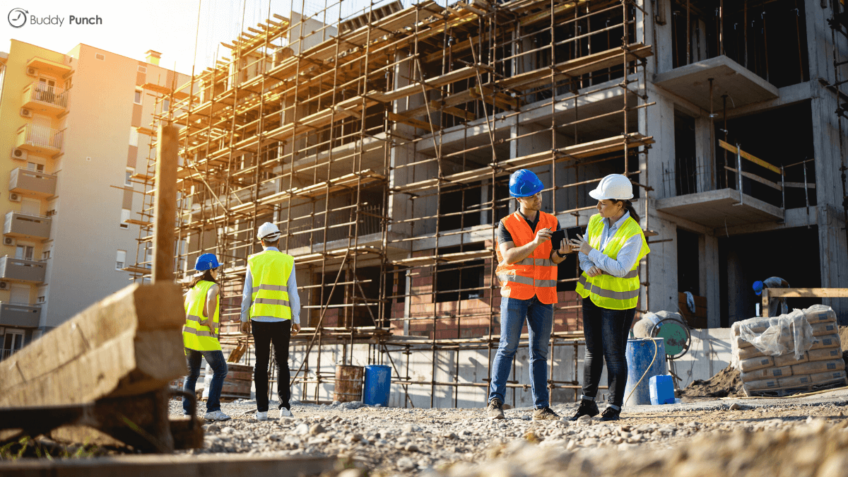 Construction workers out in the field working on a project they are paid a specific rate for.