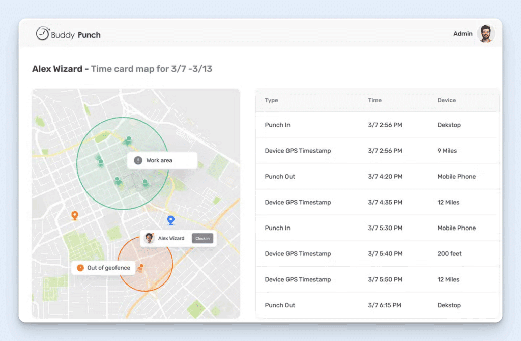 Image of Buddy Punch's GPS on punch feature