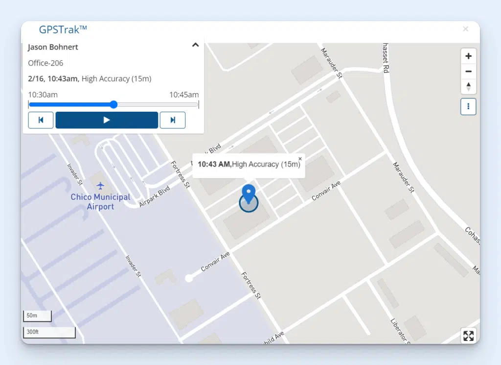 Image of GPS tracking in ClockShark