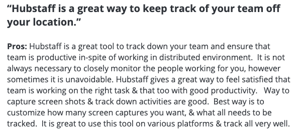 Hubstaff review: "Hubstaff is a great way to keep track of your team off your location."