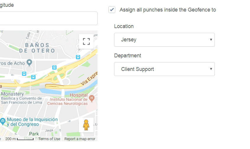 Buddy Punch Geofencing: Location and Department