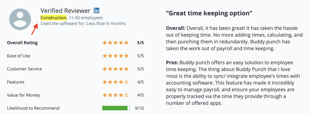 Buddy Punch review: "Great time keeping option" for Construction