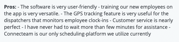Connecteam review: Software is user-friendly; GPS Tracking is useful.