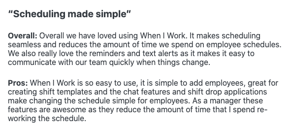 When I Work review: "Scheduling Made Simple"