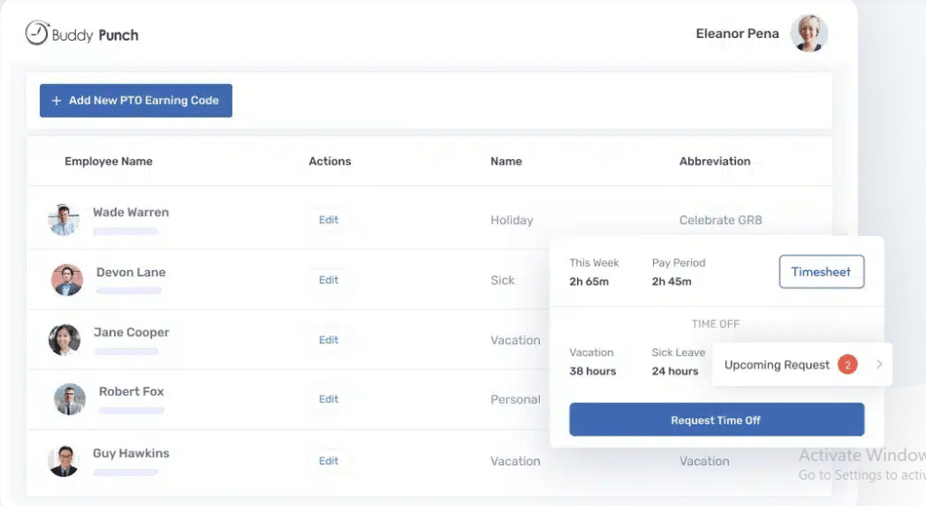 Add a New PTO Earning Code and Request Time Off in Buddy Punch