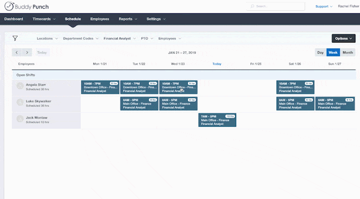 Drag and Drop Scheduling in Buddy Punch