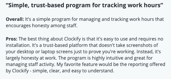 Simple, trust-based program for tracking work hours.