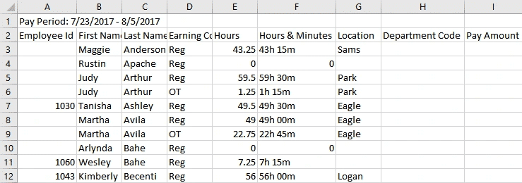 Payroll excel doc