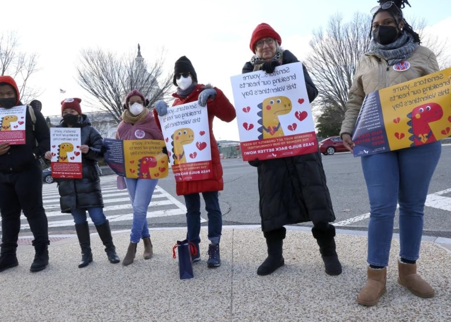 Activists on Valentine's day. 