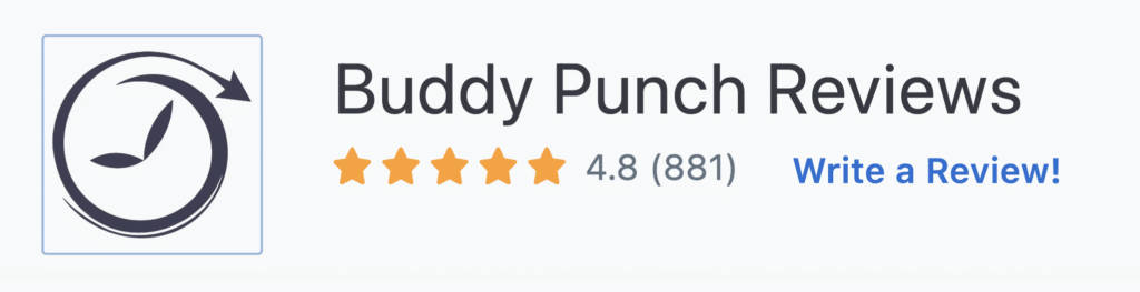 Buddy Punch reviews on Capterra: 4.8 stars and 881 reviews