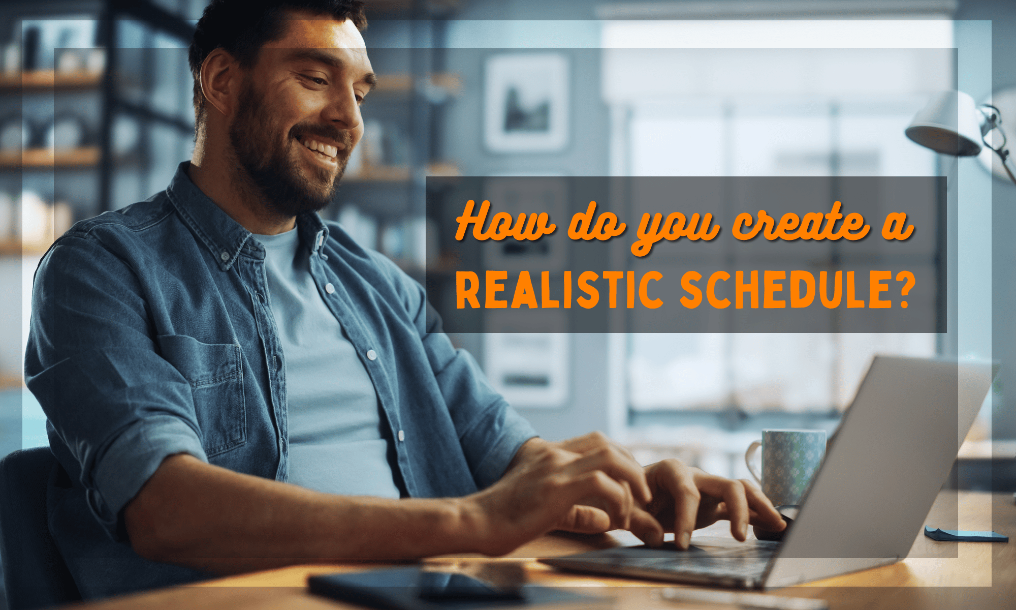  A father is sitting at his desk using his laptop to create a realistic schedule for his kids, balancing extracurricular activities, studying, and rest.