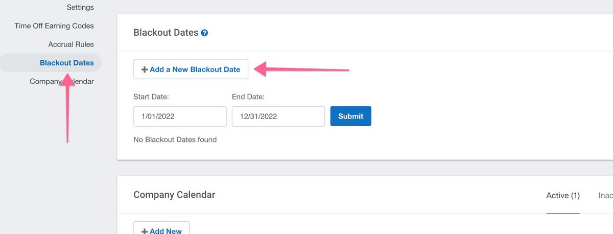 How to add blackout dates by employee