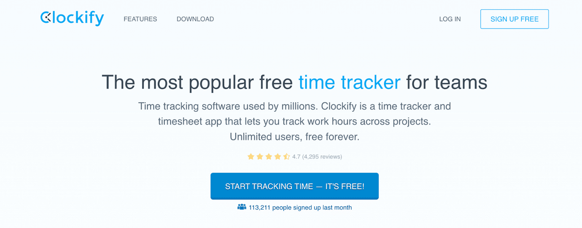 Clockify’s PTO tracking and time tracking software