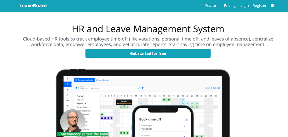 LeaveBoard’s  PTO tracking software and scheduling software