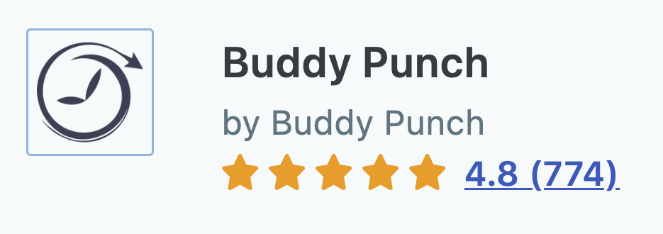 Buddy Punch: 774 reviews and 4.8/5 stars