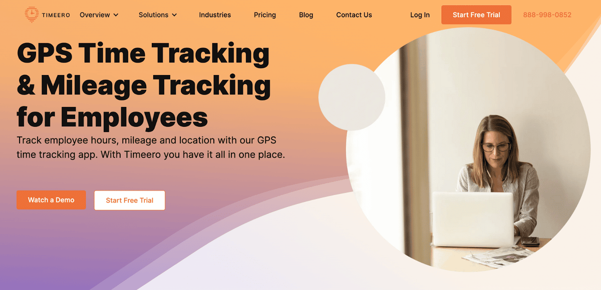 Timeero homepage: GPS Time Tracking & Mileage Tracking for Employees