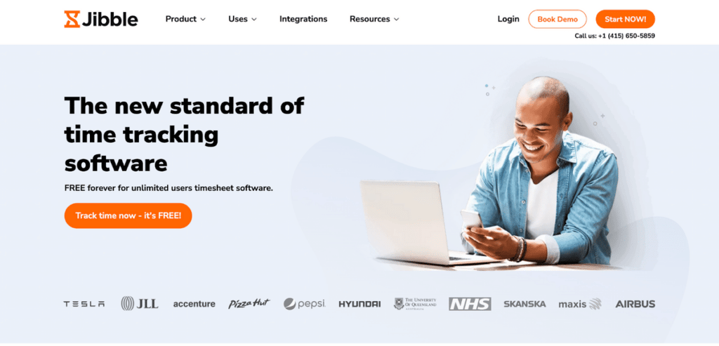 Jibble homepage: The new standard of time tracking software