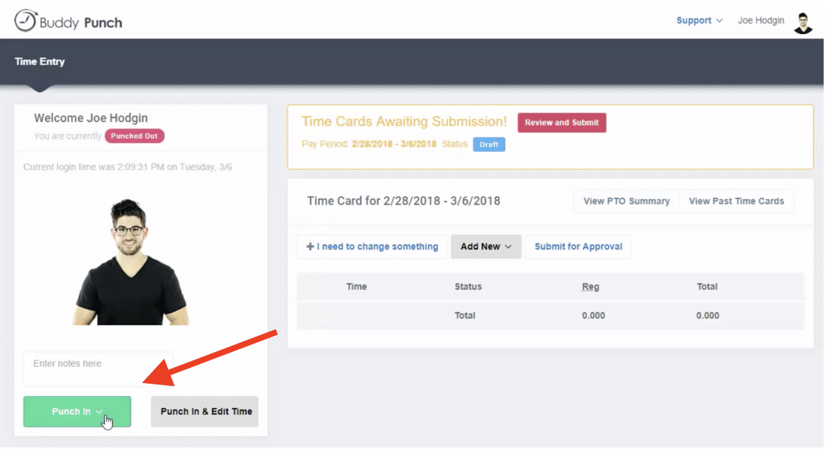 Using Buddy Punch’s payroll software to track contractor shifts