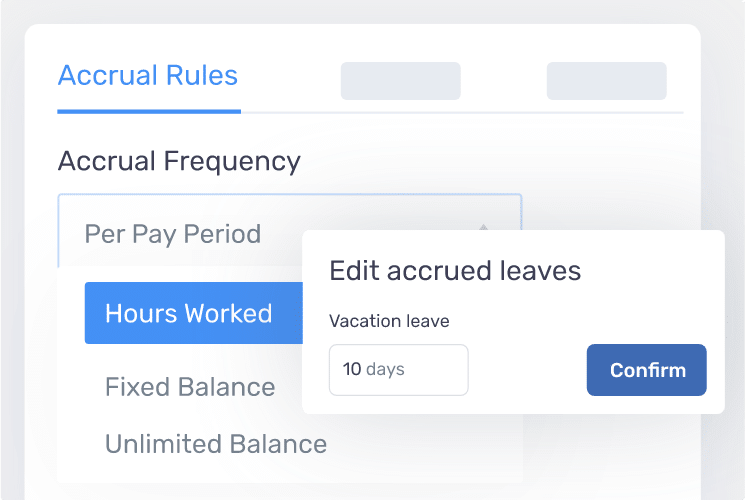 Set up accrual rules for your team’s PTO