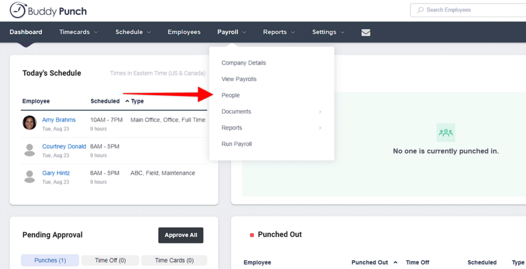 Payroll Dashboard: People