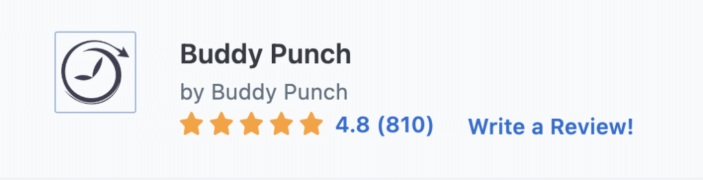 Buddy Punch has over 800 reviews on Capterra with 4.8 out of 5 stars