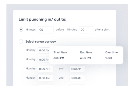 Limit time punching on schedules