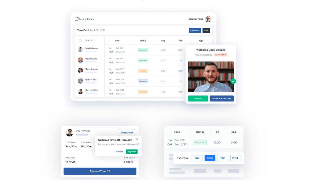 Overview of Buddy Punch work schedule features. 