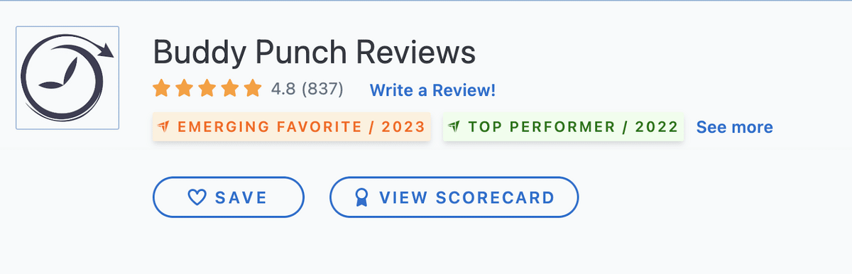 Capterra reviews for Buddy Punch.