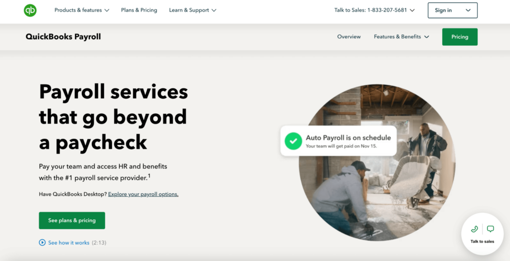 QuickBooks Payroll homepage: Payroll services that go beyond a paycheck