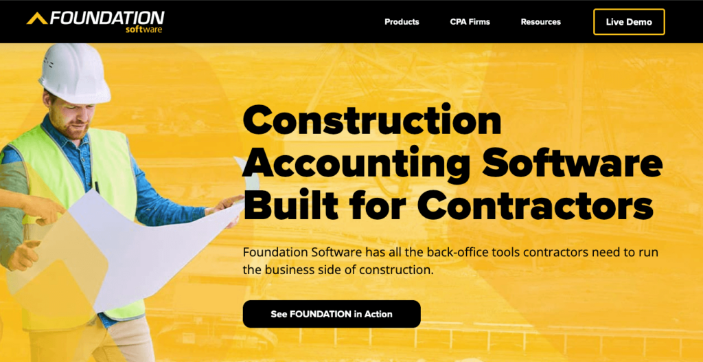 Foundation Software homepage: Construction Accounting Software Built for Contractors