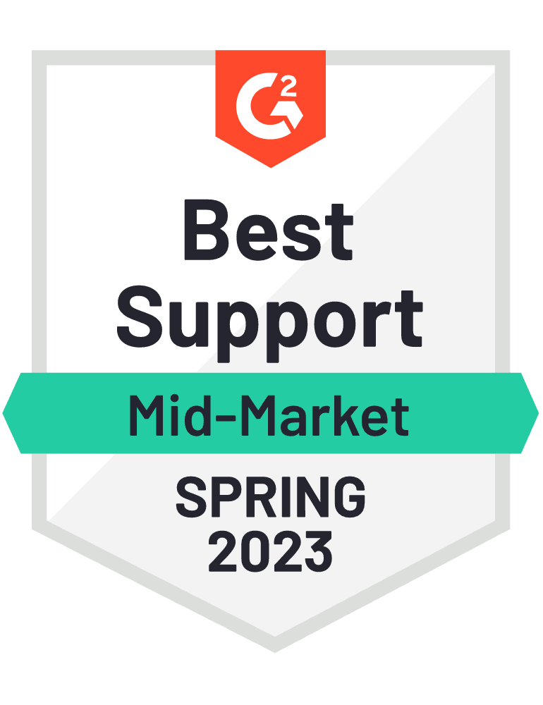 Best support Mid Market Spring 2023 badge