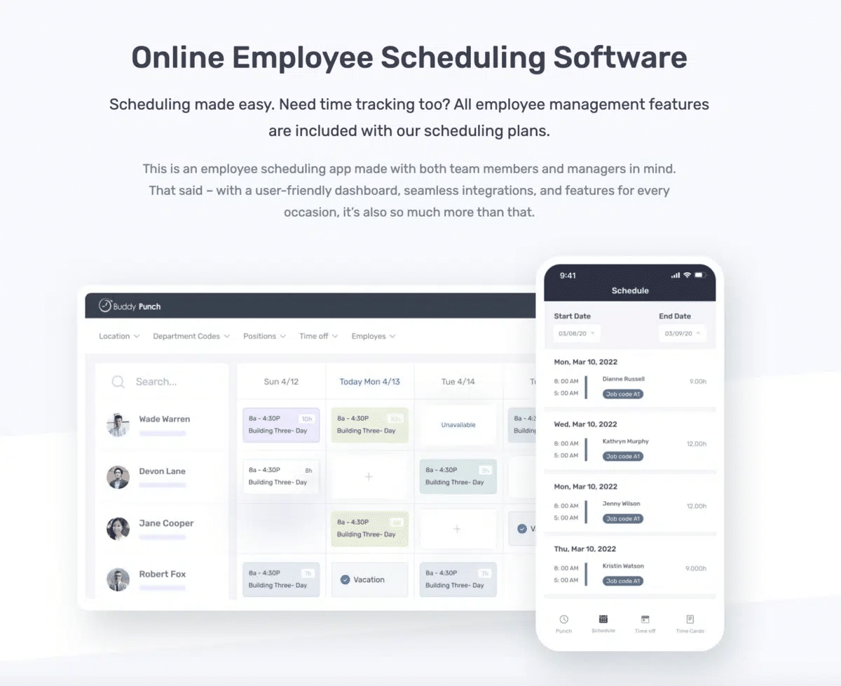 Online employee scheduling software. 