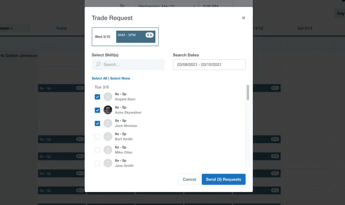 Trade request function. 