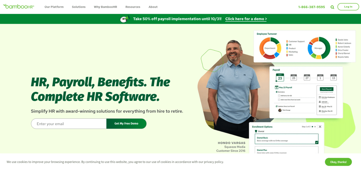 BambooHR homepage. 