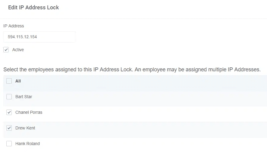 IP address locking