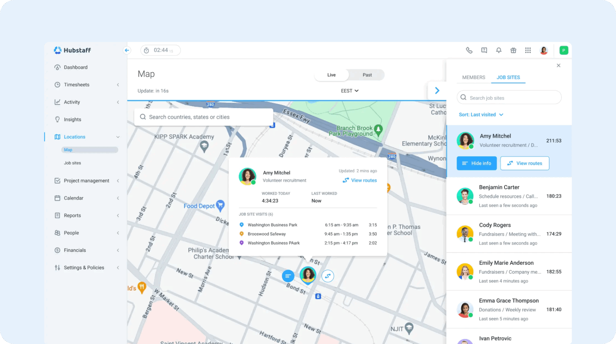 Image of Hubstaff's GPS tracking feature