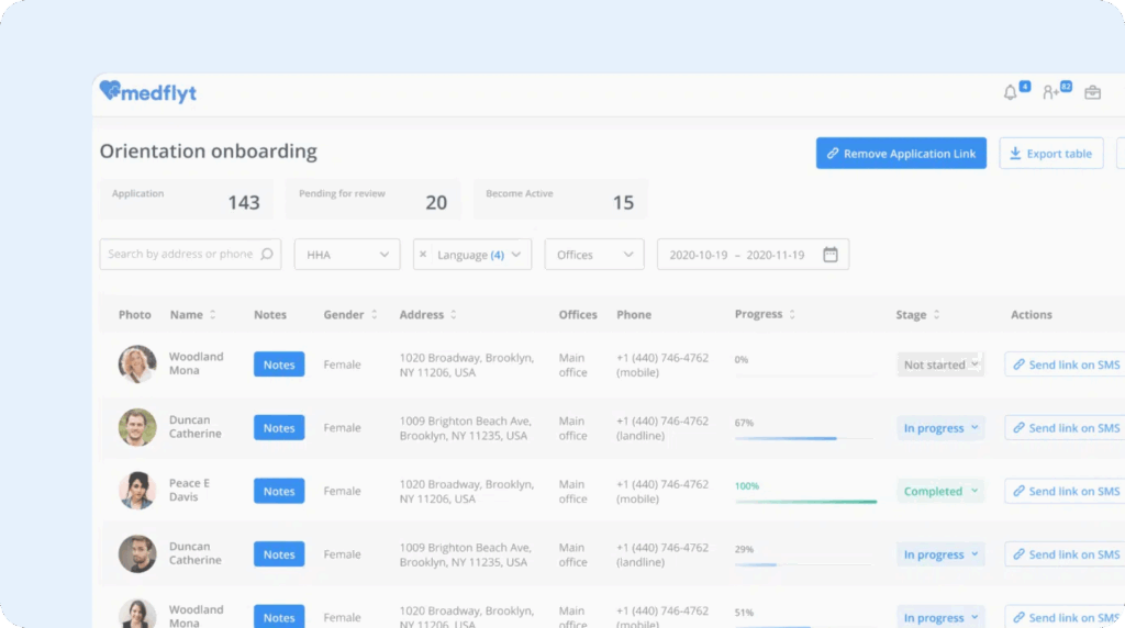 Image of Medflyt's orientation and onboarding features