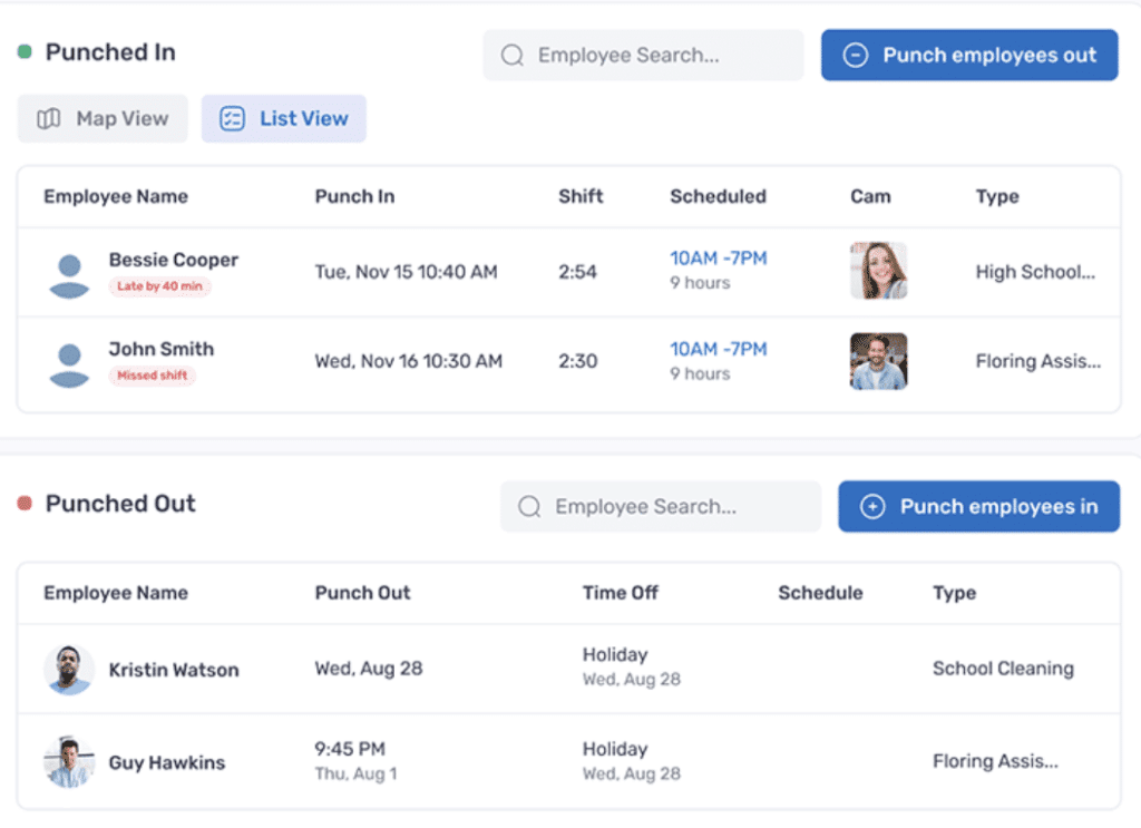 Buddy Punch Attendance Dashboard