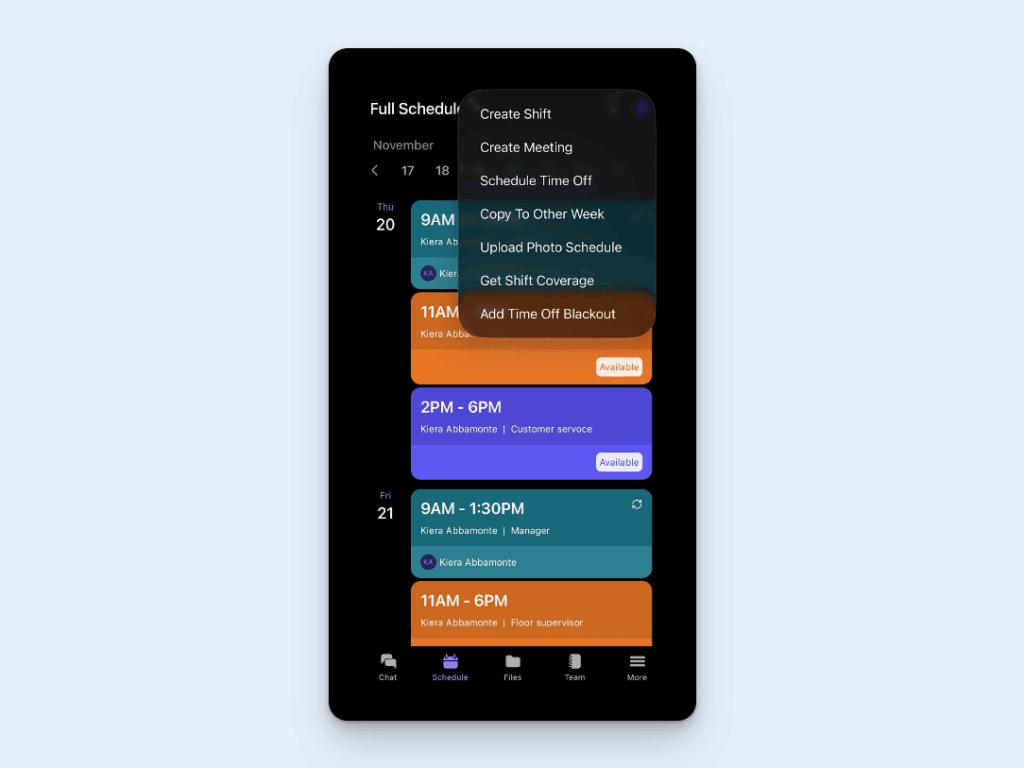 Image showing Breakroom's mobile app for employee scheduling