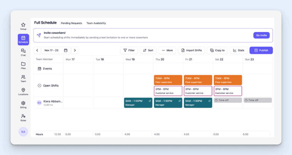 Image showing Breakroom's employee scheduling app