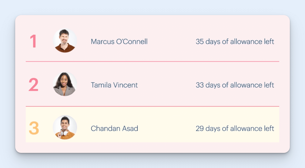 Image of Timetastic's burnout report