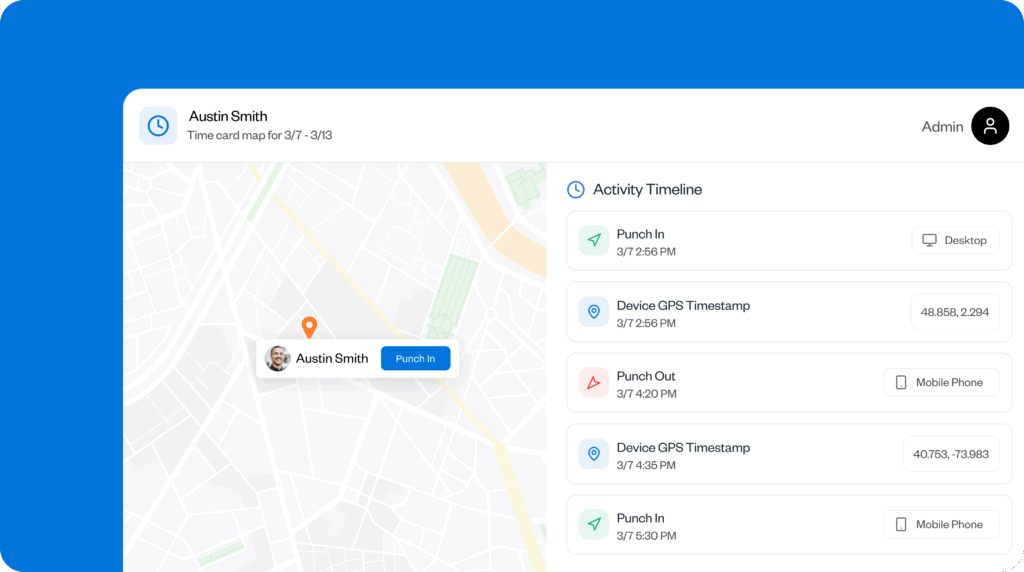 Image showing Buddy Punch's GPS tracking on punch feature