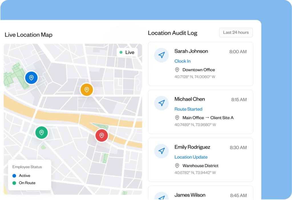 Real-time employee location tracking