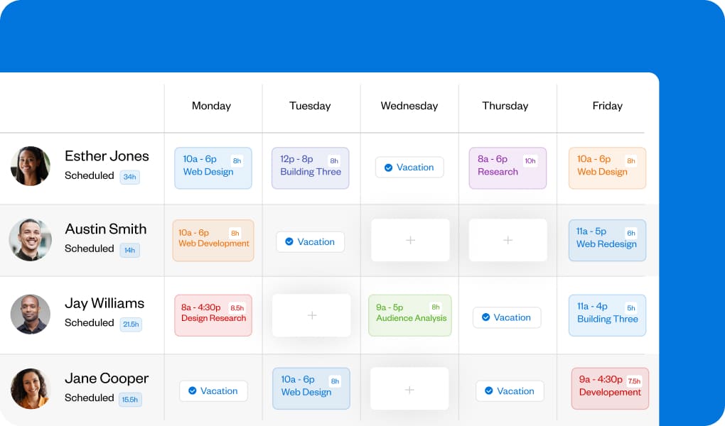 Create schedules