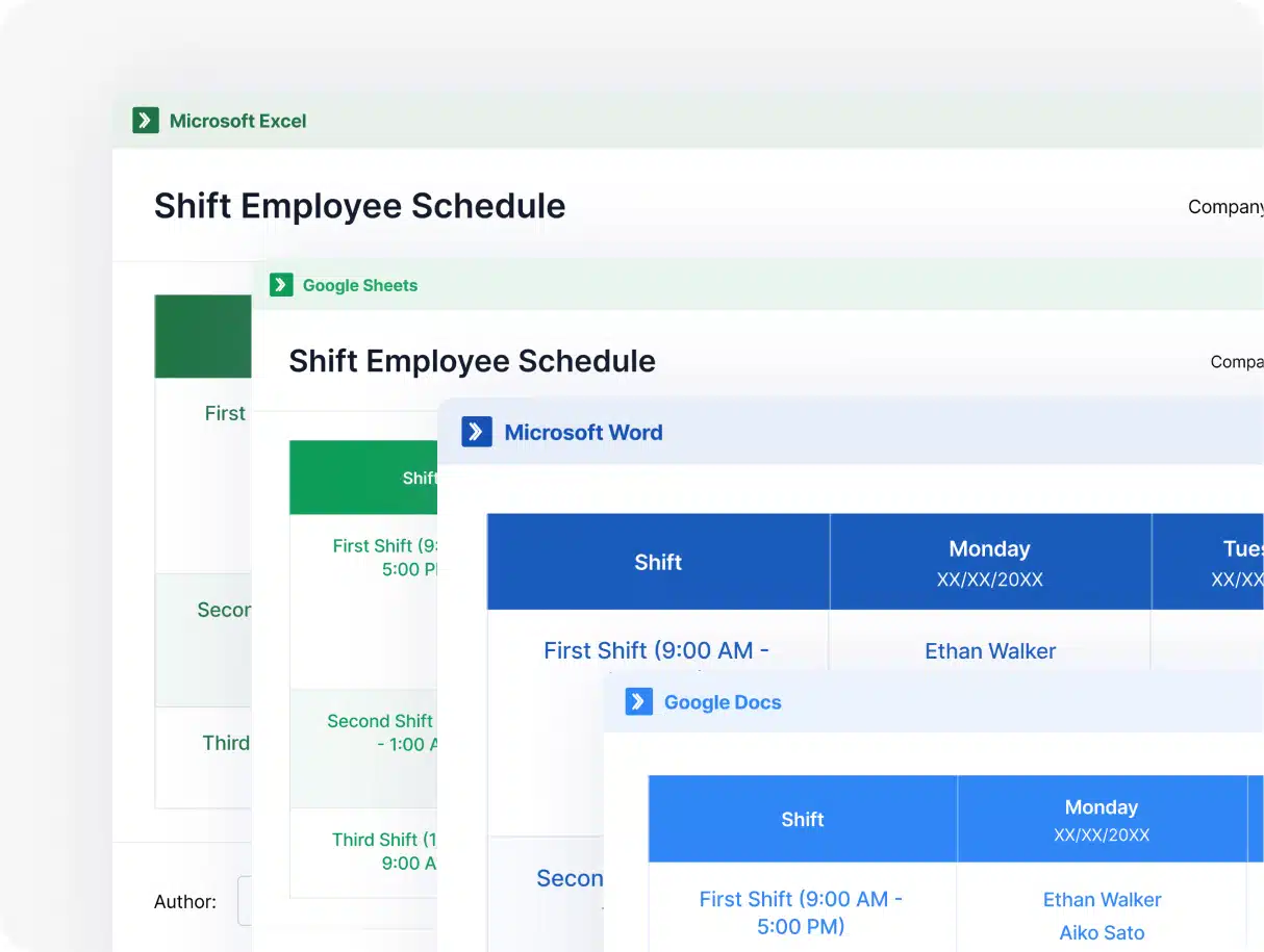 Employee Shift Schedule