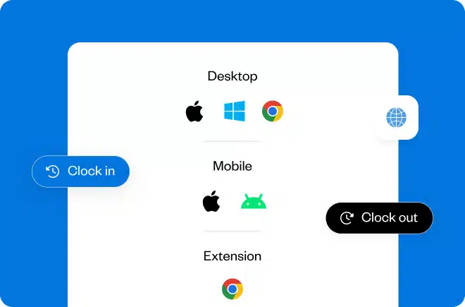 Employees clock in and out