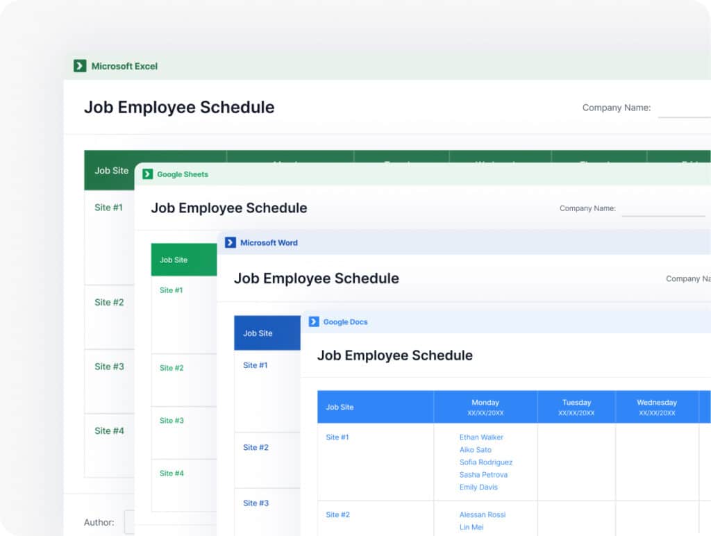 Work Schedule Templates