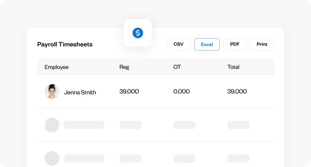 Payroll-ready timesheets